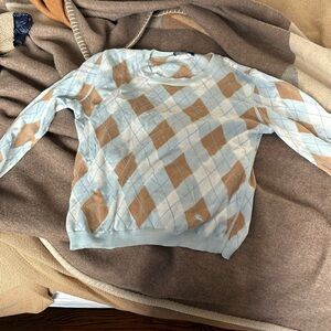 Burberry crew neck argyle sweater medium